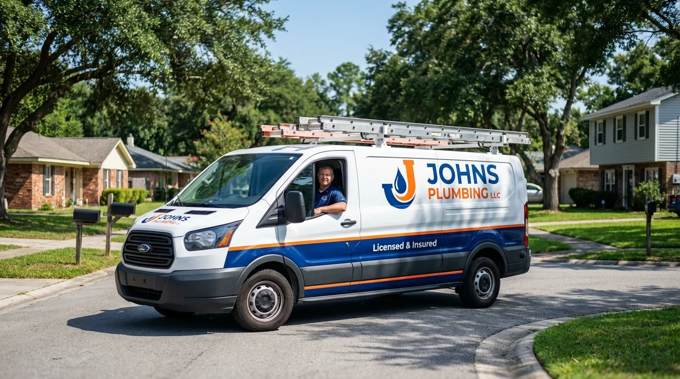 Johns Plumbing LLC service van in Webster Springs, WV