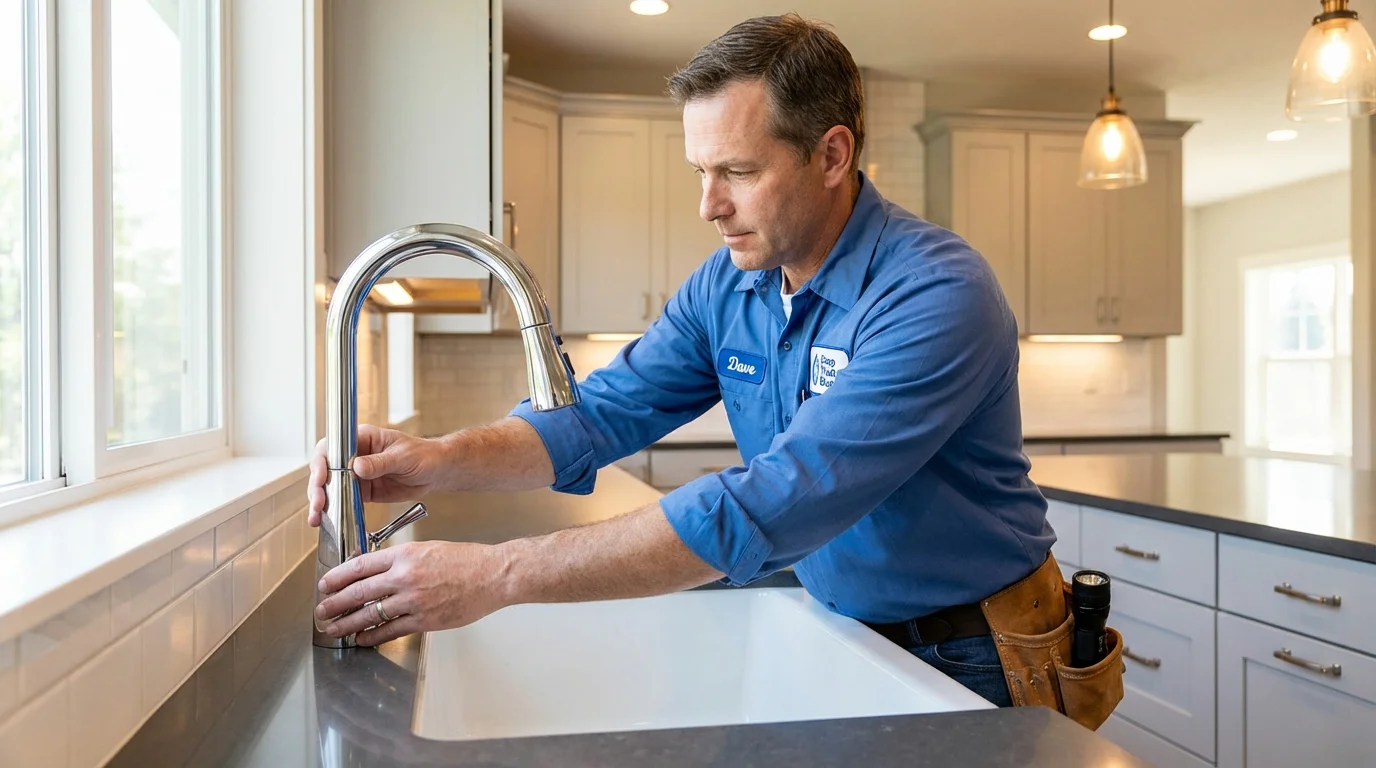Kitchen faucet installation by Johns Plumbing LLC in Webster Springs